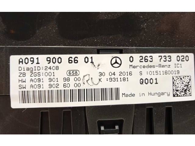 Přístrojová deska  Infiniti Q30 2016 A0919006601, 0263733020  