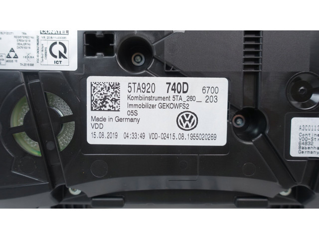 Панель приборов 5TA920740D, 5TA920740D   Volkswagen Touran III       