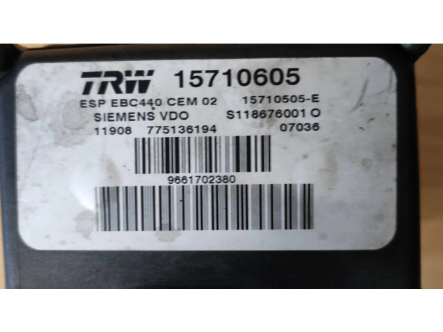 Jednotka ABS 15710605, S118676001E   Peugeot 407 2005