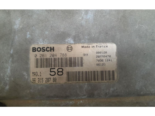 Řídící jednotka 9631528780   Peugeot 106 