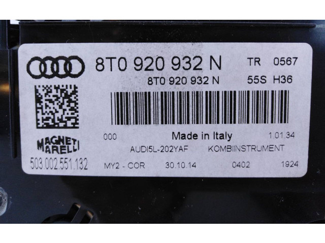 Přístrojová deska  Audi A5 Sportback 8TA 2014 8T0920932N, E2-A1-12-8  