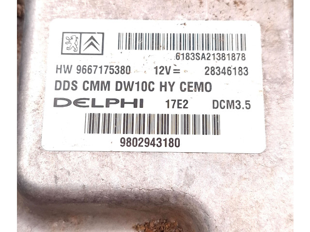Řídící jednotka 9667175380, 9802943180   Peugeot 508 2013