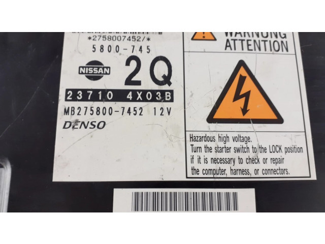 Řídící jednotka 237104X03B, MB2758007452   Nissan Navara D40 2008