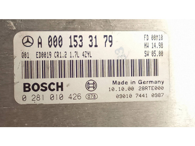 Řídící jednotka A0001533179, 28RTE000   Mercedes-Benz A W168 2001