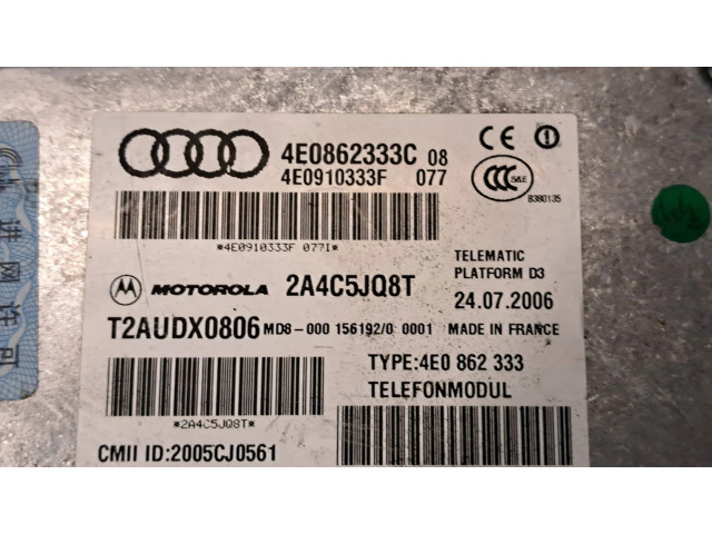 Блок управления 4E0862333C, 4E0910333F   Audi A8 S8 D3 4E