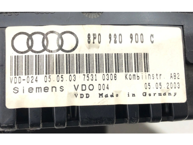 Přístrojová deska  Audi A3 S3 8P 2003 8P0920900C  