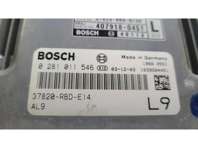 Řídící jednotka 37820RBDE14, 0281011546   Honda Accord 2004