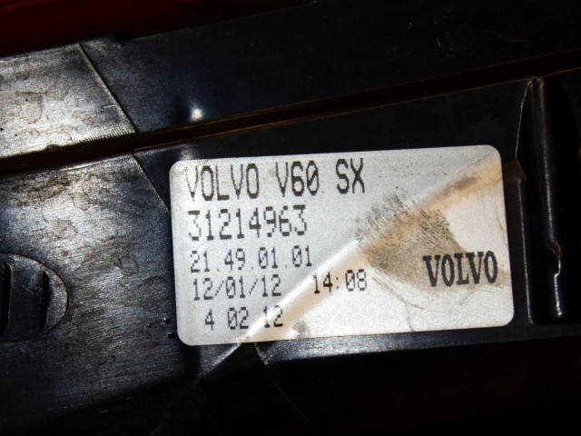 Задний фонарь левый 31214963    Volvo V60   2011-2013 года