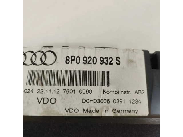 Панель приборов 8P0920932S, D0H03006   Audi A3 S3 A3 Sportback 8P       