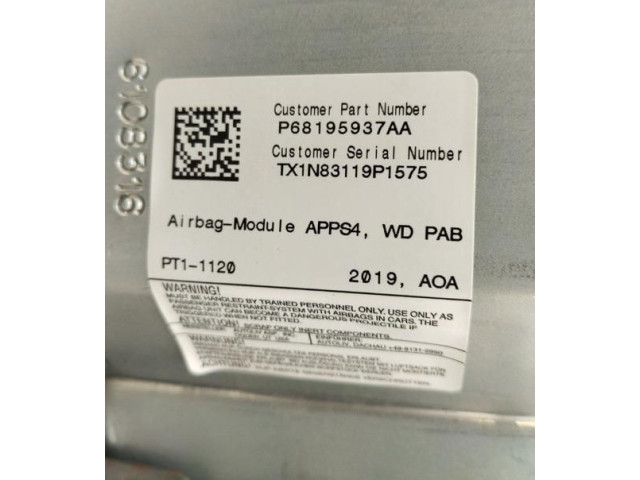 Подушка безопасности пассажира 68195937AA, 626275000C005   Dodge Durango