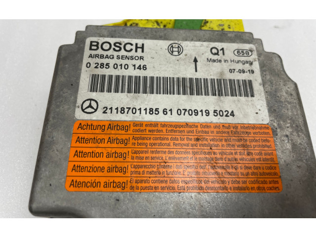 Блок подушек безопасности A2118701185, 0285010146   Mercedes-Benz E W211