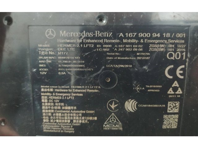 Блок управления A1679009418   Mercedes-Benz CLA C117 X117 W117