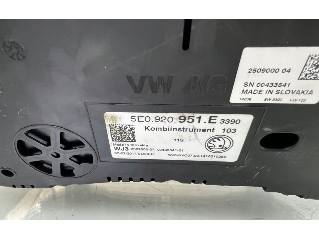 Přístrojová deska  Skoda Octavia Mk3 (5E) 2013 5E0920951E  