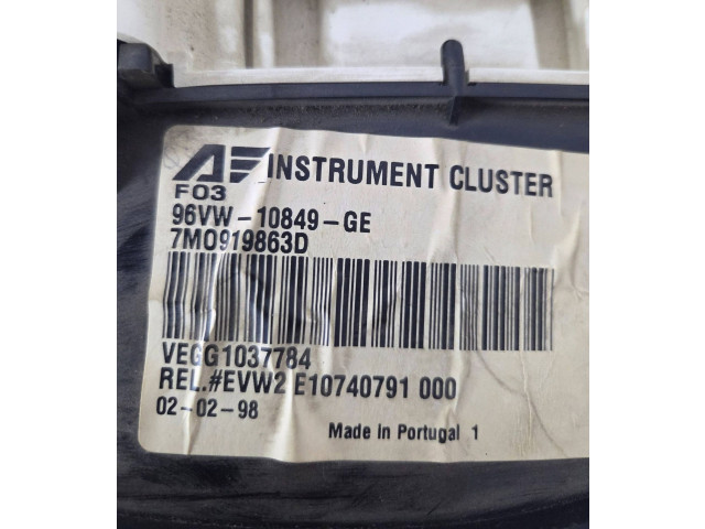 Панель приборов VEGG1037784, 96VW10849GE   Seat Alhambra (Mk1)       