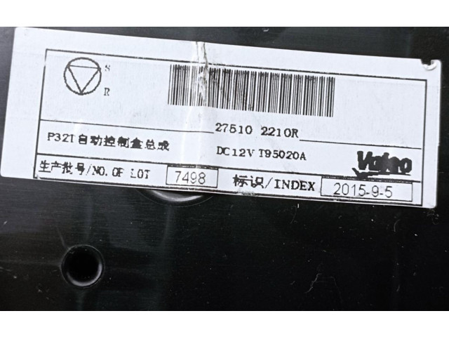 Блок управления климат-контролем 275102210R, T95020A   Renault Kadjar