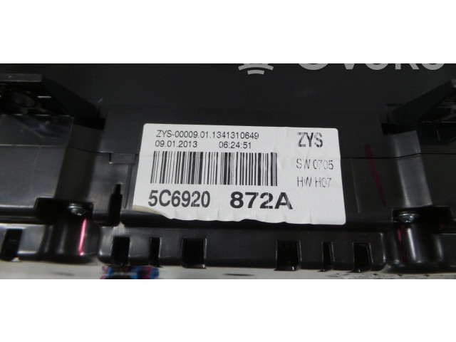 Přístrojová deska  Volkswagen Jetta VI 2013 5C6920872A  