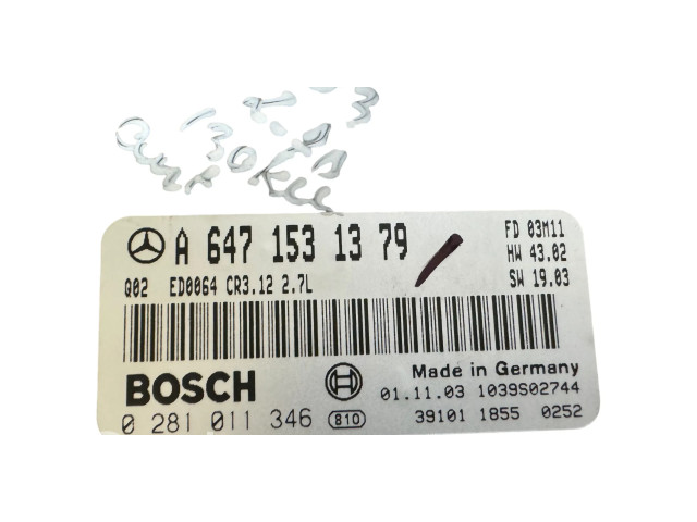 Řídící jednotka A6471531379, 1039S02744   Mercedes-Benz E W211 2005