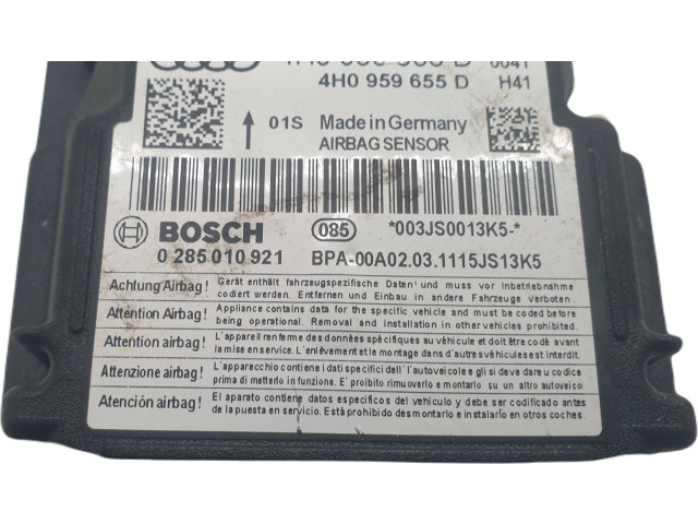 Блок подушек безопасности 4H0959655D, 0285010921   Audi A8 S8 D4 4H