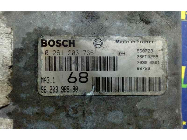Řídící jednotka 9620398980, 0261203736   Peugeot 106 1996