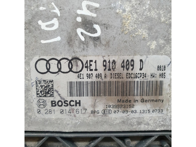 Блок управления двигателя 4E1910409D, 4E1907409A   Audi A8 S8 D3 4E