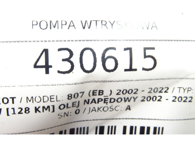 Vstřikovací čerpadlo    Peugeot 807     