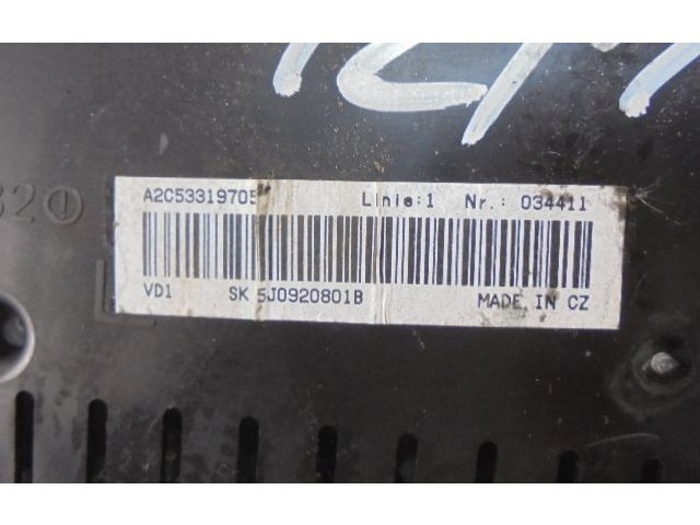 Přístrojová deska  Skoda Fabia Mk2 (5J) 2008 5J0920801B, 5J0920801B  