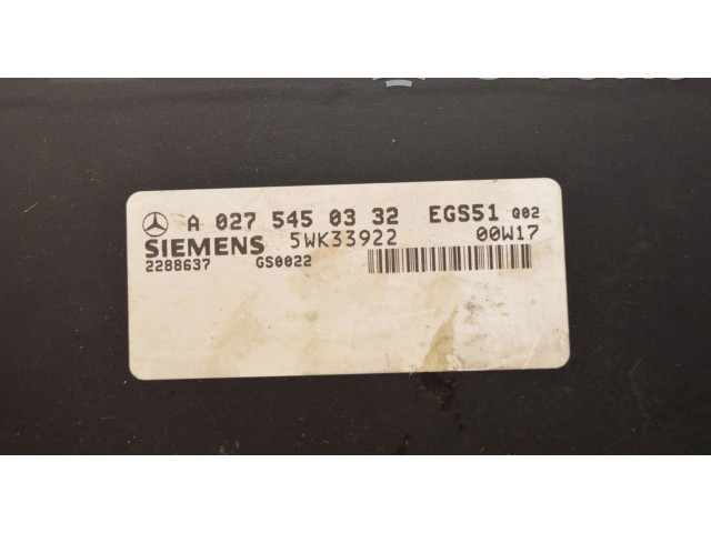 Блок управления коробкой передач 5WK33922, A0305452032   Mercedes-Benz SLK R170