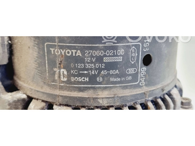 Генератор 2706002100, 0123325012   Toyota Avensis T220      