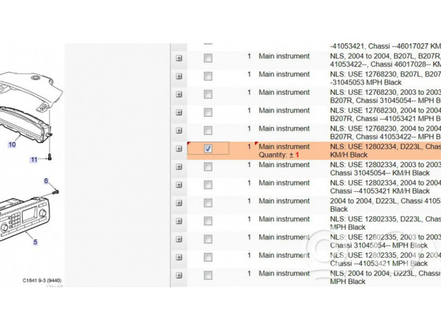 Панель приборов 12785198, 12802334   Saab 9-3 Ver2       