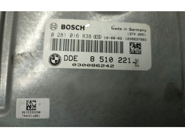 Řídící jednotka 8510221, 0281016838   BMW 3 E90 E91 2011