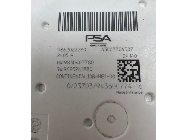 Блок предохранителей 9862022280, 9830407780   Peugeot 3008 III    