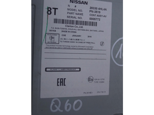 Блок управления 283304HL4A   Infiniti Q60