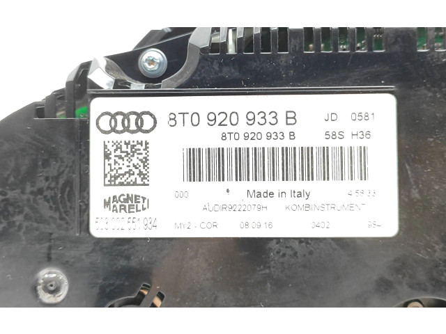 Спидометр (приборный щиток) 8T0920933B, 503002551934   Audi A5 Sportback 8TA 2016