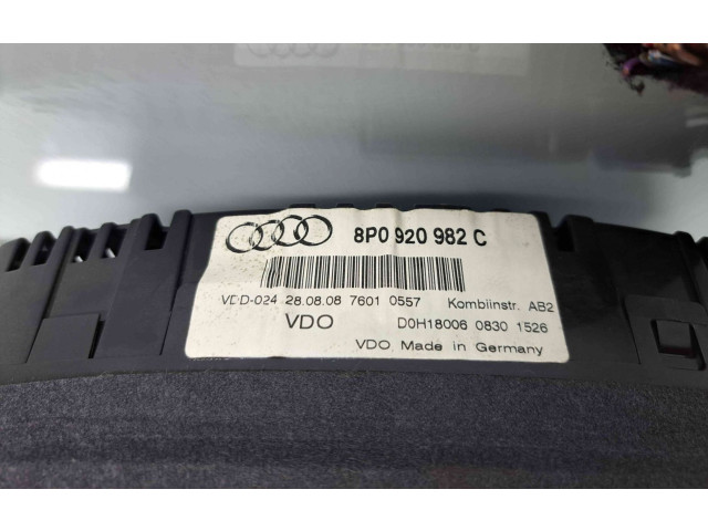 Přístrojová deska  Audi A3 S3 A3 Sportback 8P 2009 8P0920982C  