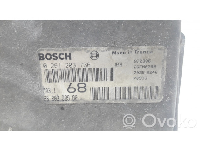 Блок управления двигателя 9620398980, 0261203736   Citroen Saxo