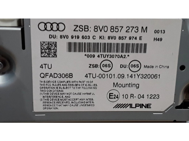 Дисплей    8V0857273M   Audi A3 S3 8V