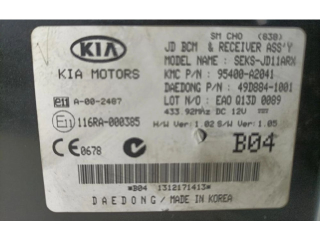   Pojistková skříňka 95400A2001, 95400-A2041   KIA Ceed 2012