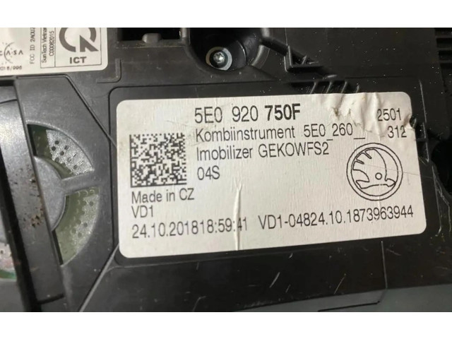 Přístrojová deska  Skoda Octavia Mk3 (5E) 2016 5E0920750F  