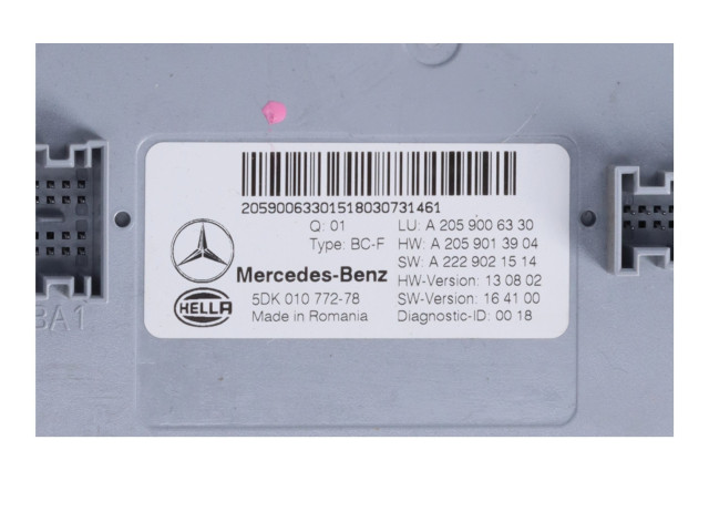   Pojistková skříňka A2059006330   Mercedes-Benz C W205 2018