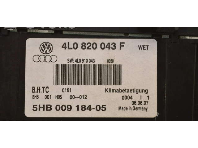 Блок управления климат-контролем 5HB009184-05, 4L0820043F   Audi Q7 4L