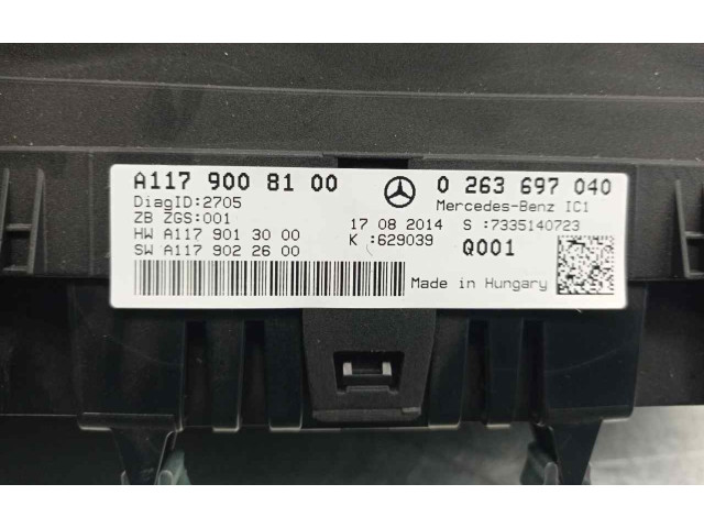 Přístrojová deska  Mercedes-Benz CLA C117 X117 W117 2014 A1179008100, 0263697040  