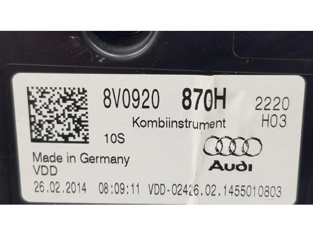 Панель приборов 8V0920870H   Audi A3 S3 8V       