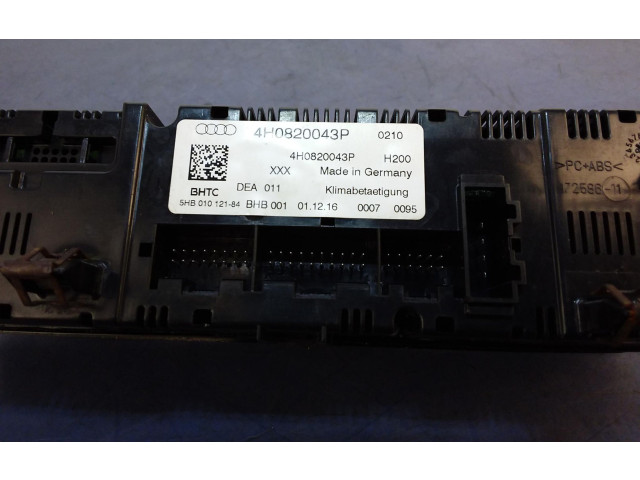 Блок управления климат-контролем 4H0820043P, 4H0820043P   Audi A8 S8 D4 4H
