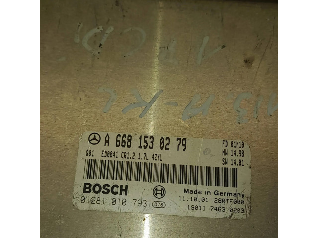 Řídící jednotka A6681530279, 28RTF000   Mercedes-Benz A W168 1998