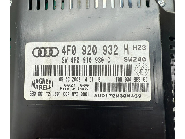 Přístrojová deska  Audi A6 S6 C6 4F 2007 4F0920932H, 4F0910930C  