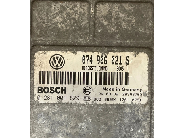 Блок управления двигателя 074906021S, 0281001829   Volkswagen Transporter - Caravelle T4