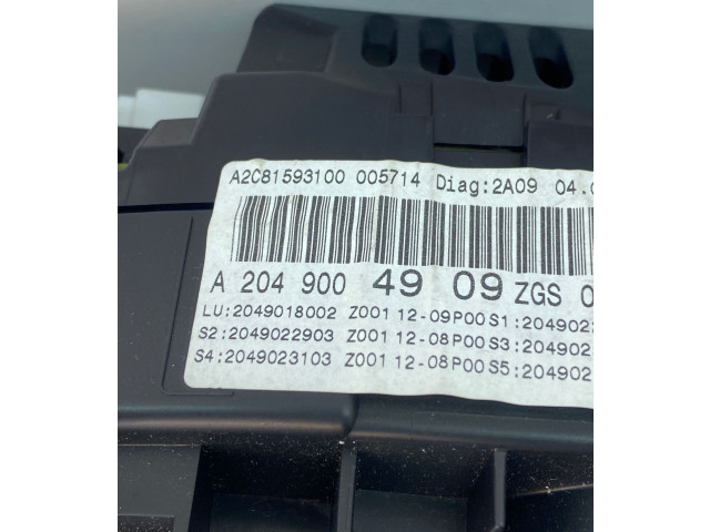 Přístrojová deska  Mercedes-Benz C W204 2014 A2049004909, 2049022903  