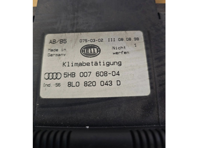 Блок управления климат-контролем 8L0820043D, 5HB00760804   Audi A3 S3 8L