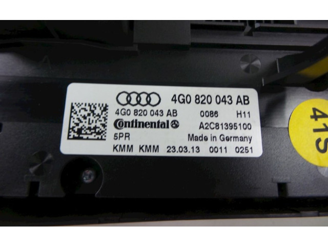 Блок управления климат-контролем 4G0820043AB, 4G0820043AB   Audi A6 S6 C7 4G