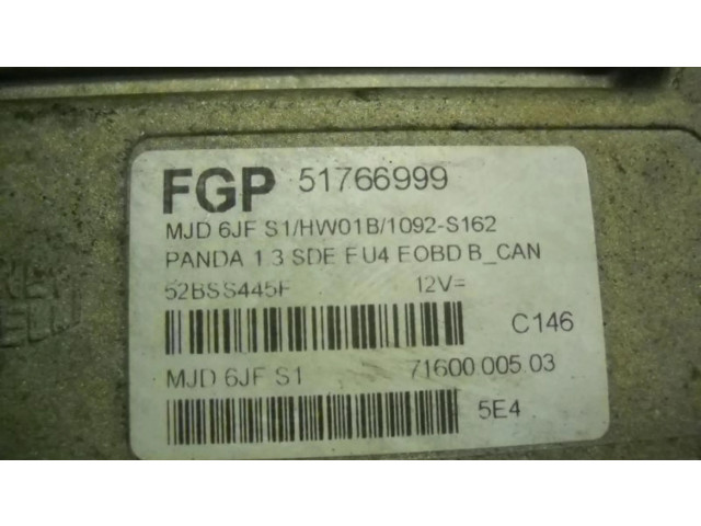 Блок управления двигателя 51766999, 7160000503   Fiat Panda II